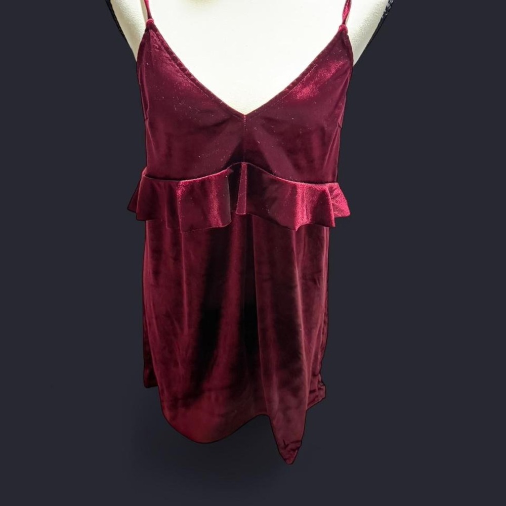 Burgundy Velvet Romantic‎ Goth Slip Dress